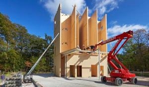 Bouw gestart houten kern nieuwe Triodos Bank Driebergen